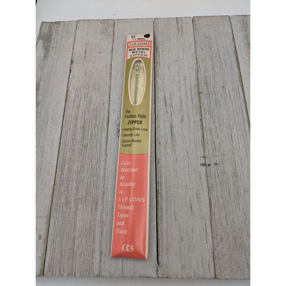 Vintage J&P Coats Neck Opening Metal Zipper 22" Primrose 72-A - Picture 1 of 4
